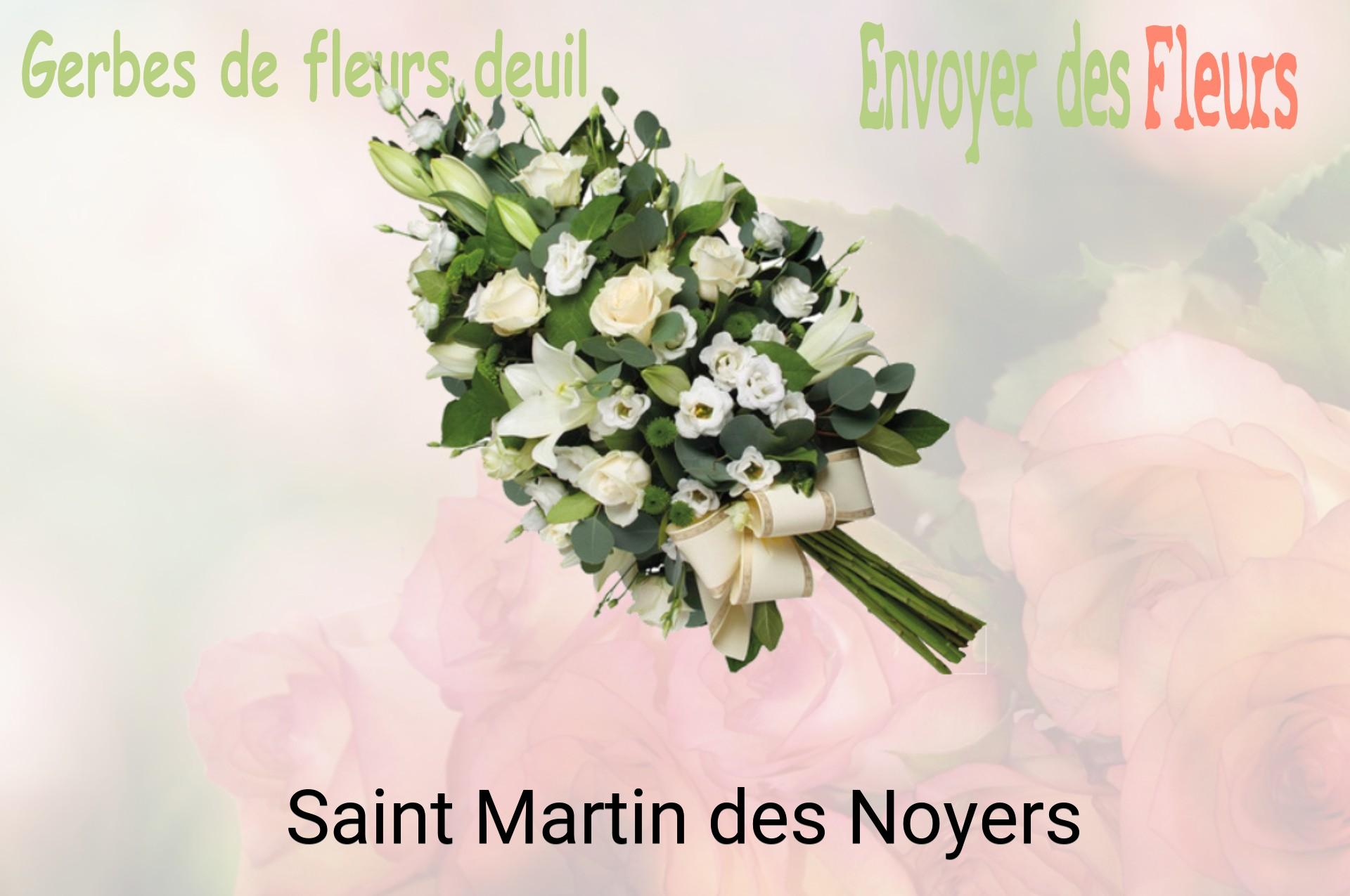 Gerbe de fleurs de deuil livrée à Saint-Martin-des-Noyers